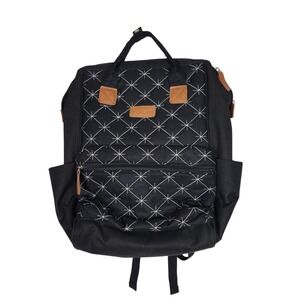 LOKASS Backpack Black Star Pattern USB Charging Port Laptop Sleeve Travel School